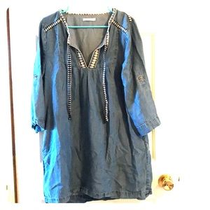 Mini denim dress. Lightly worn. POCKETS!! (: